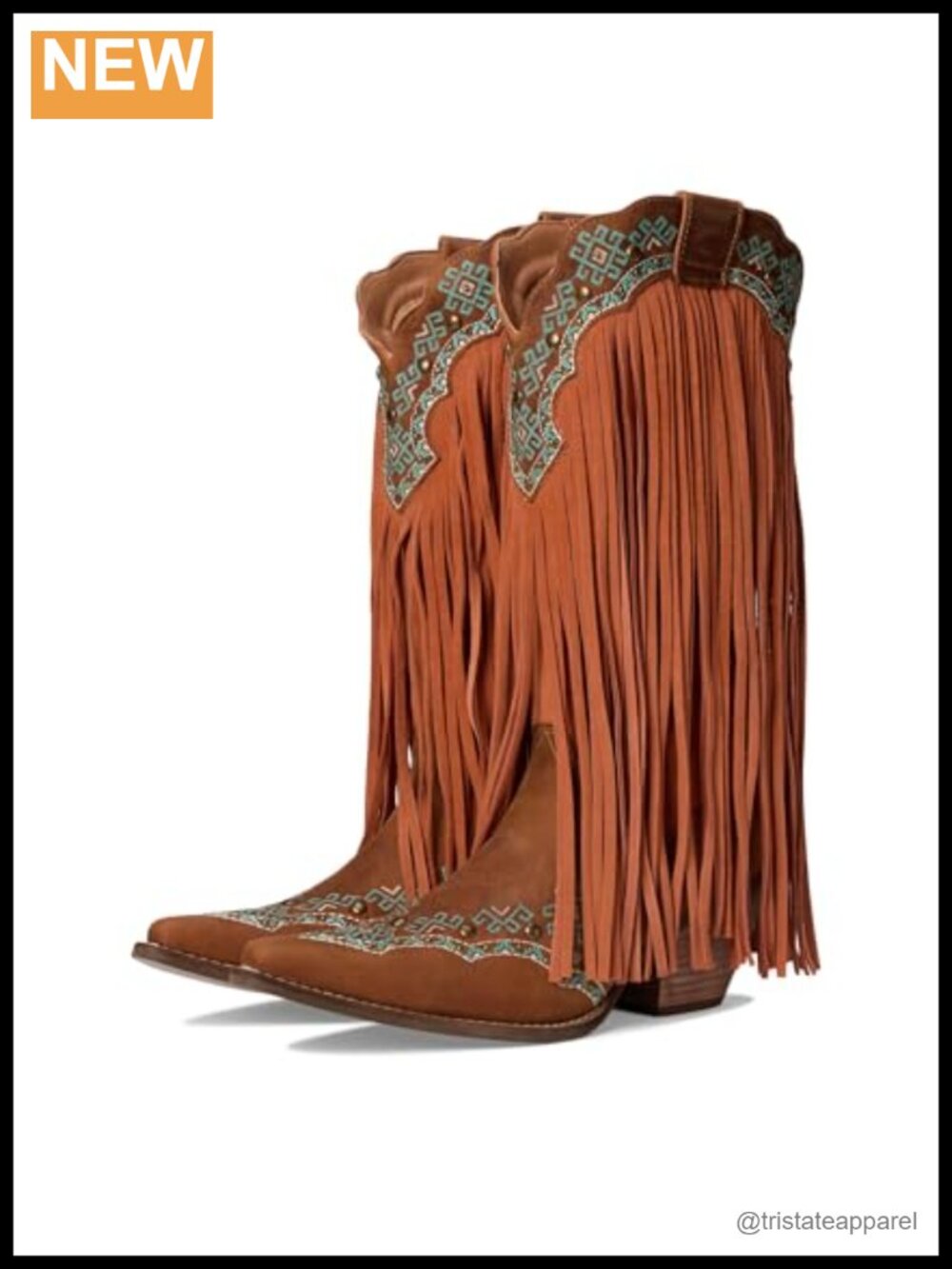 Dingo Suede Snip Toe Pull-On Mid Calf Western Boots Block Heel